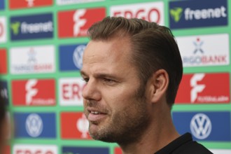 Mario Klotz (Head Coach FC 08 Villingen) at press conference, PK after the match for the DFB Cup