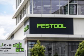 Groot-Bijgaarden, Flemish Brabant, Belgium, May 23, 2024, Logo of the Festool company, providing