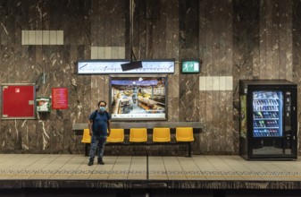 Ixelles, Brussels, Belgium, 03 30 2019 People of Mixed-races waiting for the underground metro at