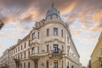 Old, beautifully decorated buildings in a historic city centre. Picture from the city centre of the
