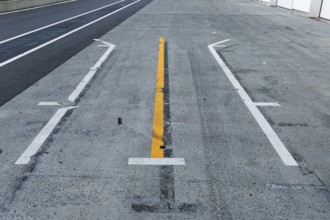 Track markings, pit stop lines, F1 Grand Prix Racetrack, Montreal, Province of Quebec, Canada, Nor,