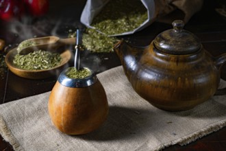 Prepare yerba mate with calabash and bombilla