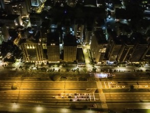 Florianopolis in Santa Catarina. Night aerial image