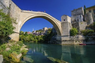 Mostar Bridge, an Ottoman bridge in Mostar, Bosnia and Herzegovina, Europe