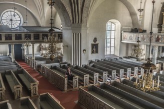 Rattvik, Dalarna, Sweden, 08 05 2019 Interior design of the evangelic church of the small village
