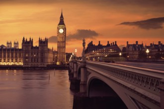 Big Ben Clock Tower London at Thames River England