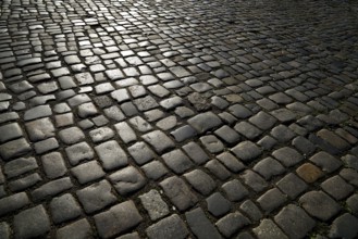 Granite cobblestone pavement in Germany street outdoor