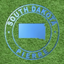 Map of South Dakota, Forest with Water Map, CO2 Reduction