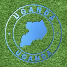 Map of Uganda, Forest with Water Map, CO2 Reduction