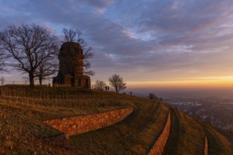 Sunset at the Bismarkturm, Radebeul, Saxony, Germany, Europe