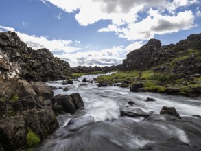 Öxará, river in Thingvellir, Iceland, Europe