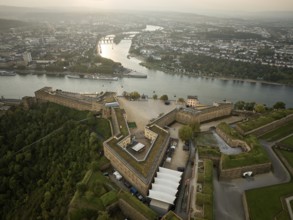 Ehrenbreitstein Fortress is situated 118 metres above the Rhine opposite the mouth of the Moselle