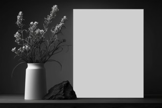 Home interior poster mock up with vertical frame, wall mockup interior. Wall art. 3d rendering, 3d