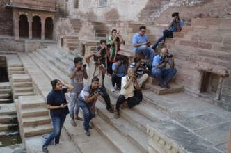 Photographer clicking photo, jodhpur, rajasthan, India, Asia