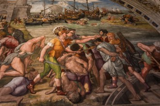 VATICAN CITY, VATICAN, JUNE 12, 2015 : interiors and architectural details of Raphael rooms in