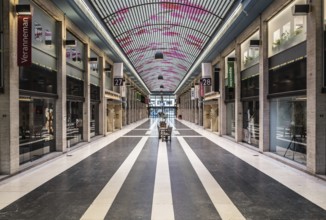Brussels, Belgium, 01 28 2018: Ravenstein Gallery, an art- and shopping place designed by Horta in