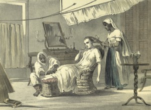 Illustration Lithograph Woodcut of Life in India During British Rule