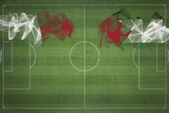 Malta vs Palestine Soccer Match, national colors, national flags, soccer field, football game,