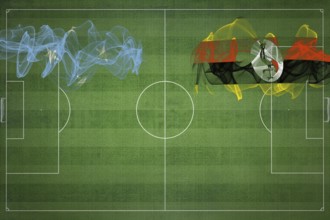 Micronesia vs Uganda Soccer Match, national colors, national flags, soccer field, football game,