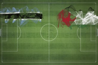 Botswana vs Palestine Soccer Match, national colors, national flags, soccer field, football game,