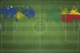 Kosovo vs Benin Soccer Match, national colors, national flags, soccer field, football game,