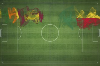 Sri Lanka vs Benin Soccer Match, national colors, national flags, soccer field, football game,