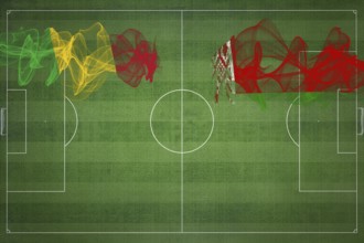 Mali vs Belarus Soccer Match, national colors, national flags, soccer field, football game,