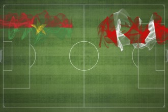Burkina Faso vs Canada Soccer Match, national colors, national flags, soccer field, football game,