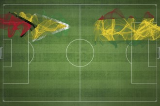Guyana vs Bolivia Soccer Match, national colors, national flags, soccer field, football game,