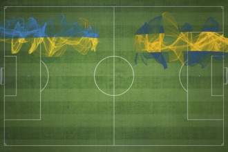 Rwanda vs Sweden Soccer Match, national colors, national flags, soccer field, football game,