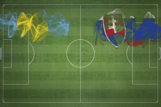 Palau vs Slovakia Soccer Match, national colors, national flags, soccer field, football game,