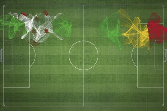 Burundi vs Mali Soccer Match, national colors, national flags, soccer field, football game,