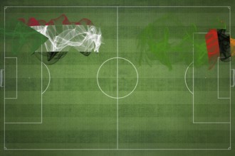 Sudan vs Zambia Soccer Match, national colors, national flags, soccer field, football game,