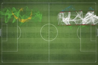Mauritania vs Uzbekistan Soccer Match, national colors, national flags, soccer field, football