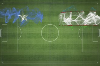 Somalia vs Uzbekistan Soccer Match, national colors, national flags, soccer field, football game,