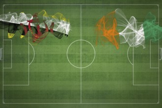 Brunei vs Ivory Coast Soccer Match, national colors, national flags, soccer field, football game,