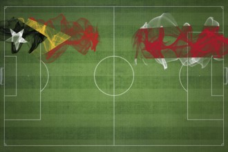 East Timor vs Costa Rica Soccer Match, national colors, national flags, soccer field, football