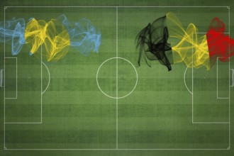 Palau vs Belgium Soccer Match, national colors, national flags, soccer field, football game,