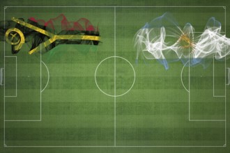 Vanuatu vs Argentina Soccer Match, national colors, national flags, soccer field, football game,