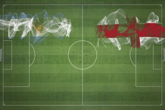 Argentina vs England Soccer Match, national colors, national flags, soccer field, football game,