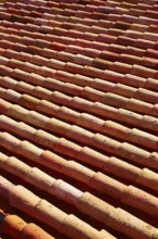 Arabic roof tiles pattern texture in Teruel of Spain