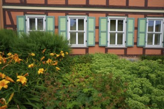 Wernigerode facades in Harz Germany at Saxony Anhalt