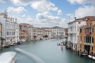 View from famous Canal Grande in Venice during a beautiful summer day, Italy, Europe