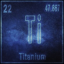 Titanium chemical element, Sign with atomic number and atomic weight, Periodic Table Element