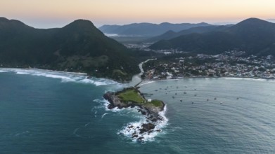 Florianopolis, Armação beach, aerial view. Santa Catarina, SC