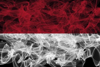 Indonesia Smoke Flag on Black Background, Indonesia flag