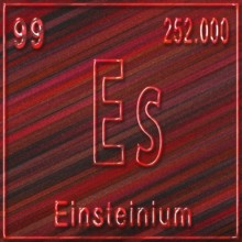 Einsteinium chemical element, Sign with atomic number and atomic weight, Periodic Table Element