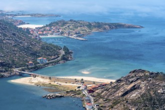 Aerial view of Costa da Morte or Death Coast from view point of Ezaro, Coruna, Spain, Europe