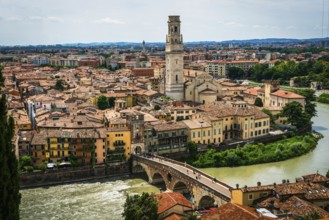 Panoramic view of Verona old town in Italy