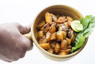 Batata harra lebanese middle eastern spicy fried garlic herb potato snack food